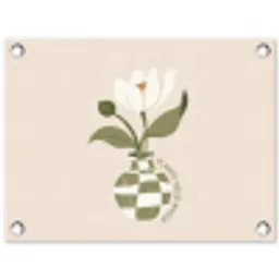 Bloem - Wit - Vaas - Quote tuinposter los doek klein -3d