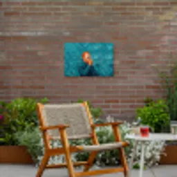 Portret - Klassiek - Blauw Tuinposter op houten frame 2 cm dik klein -sfeer3