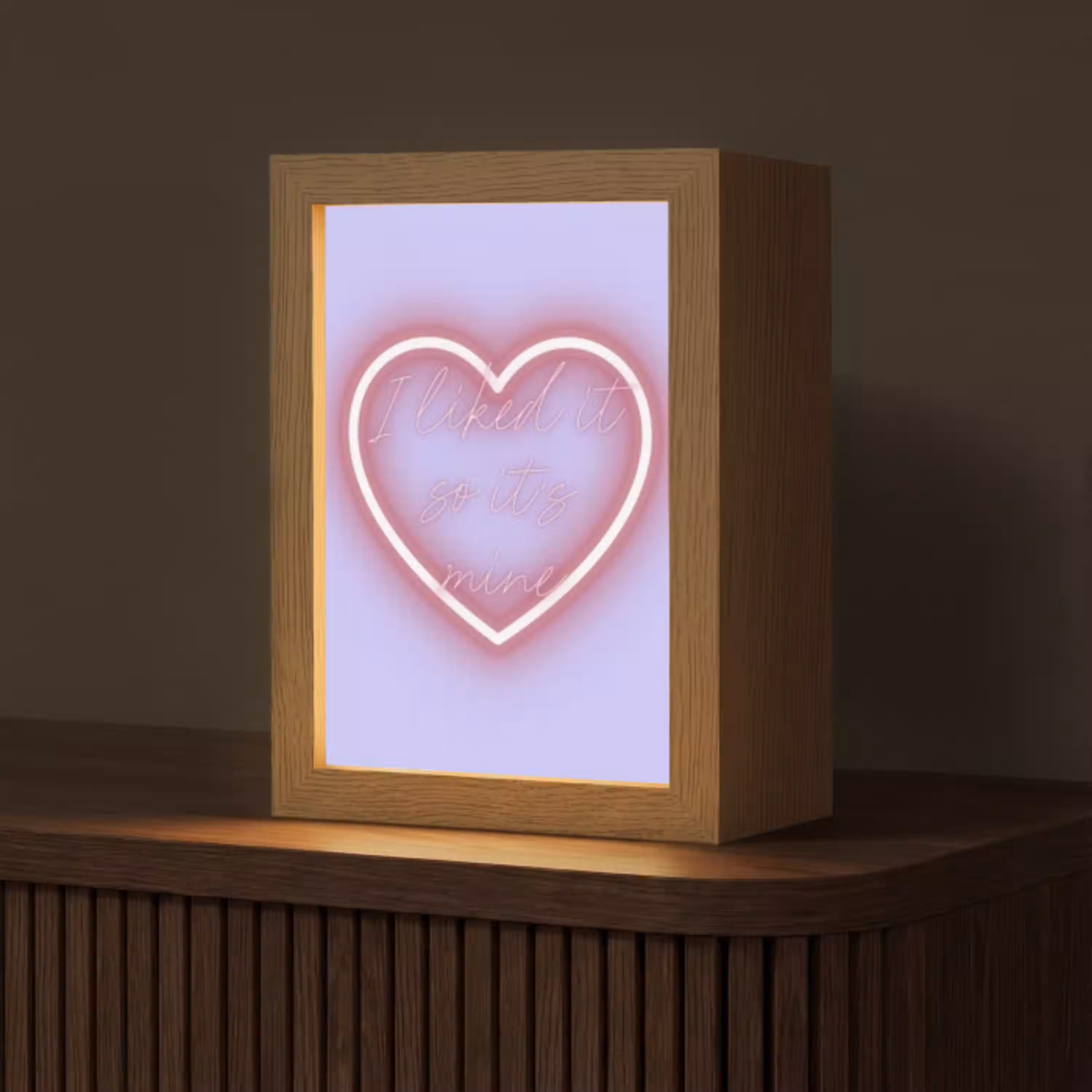I liked it so it's mine - Neon hart - Paars Light Box met kabel (Tafellamp) klein -z3d_website