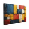 Vintage - Kunst - Blauw - Rood - Modern canvas 2cm klein -z3d
