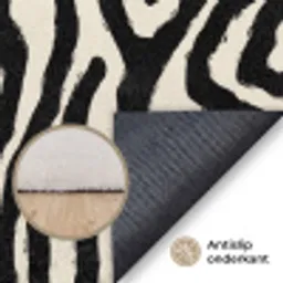 Zebra - Abstract - Zwart Vloerkleed Rechthoek klein 1091 -uniquesellingpoint_antislip_NL_DE