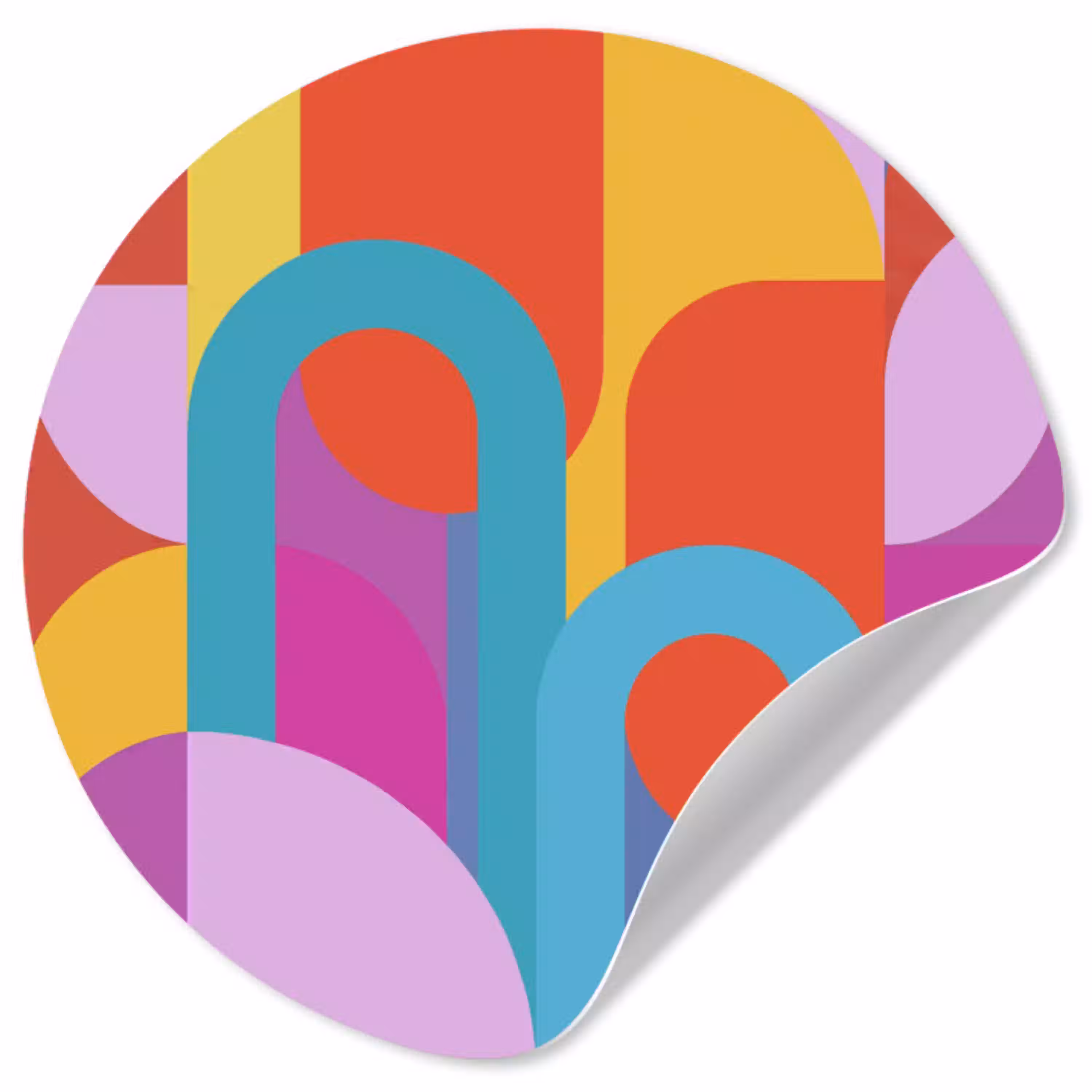 Abstract - Geometrie - Kleurrijk - Modern - Kunst Wandcirkel behangsticker klein -3d