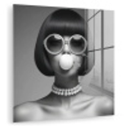 Vrouw - Zwart Wit - Ketting - Zonnebril plexiglas 5mm klein -zzzproduct_nieuw