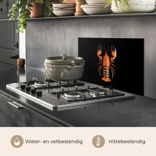 Kreeft - Oranje - Zwart - Modern keuken achterwand spatscherm klein -usp_NL