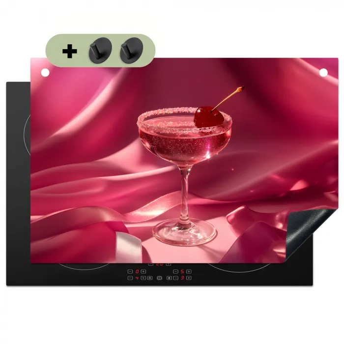 Cocktail - Pink - Luxe Inductie beschemer met haakjes klein -3d