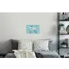 Wereldkaart - Zeeleven - Blauw Muursticker klein -slaapkamer