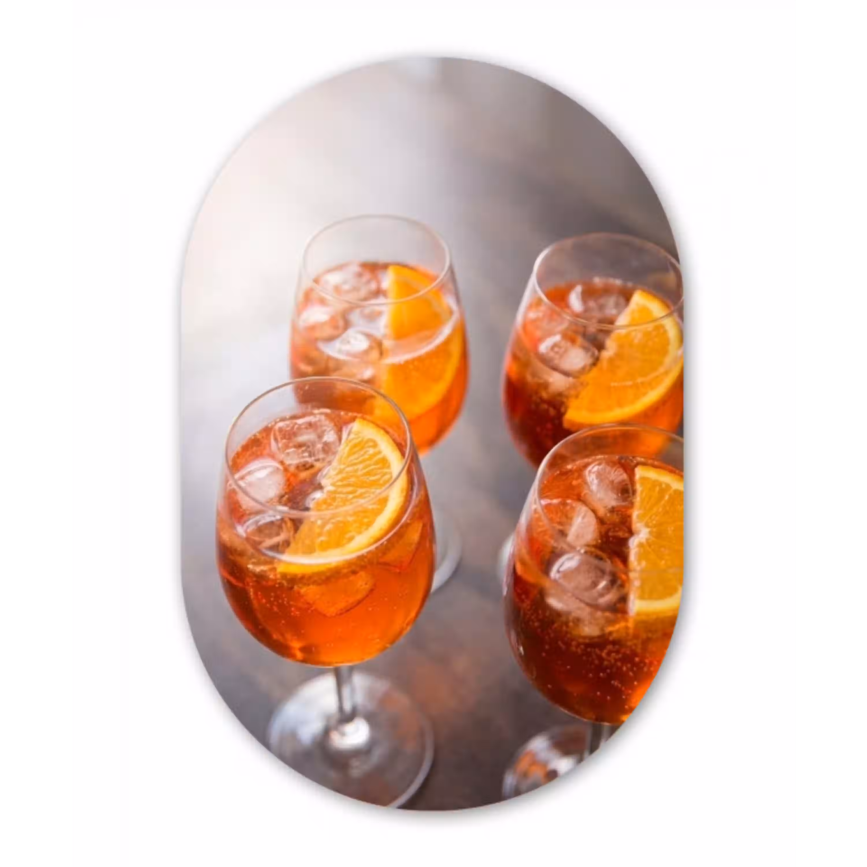 Drank - Sinaasappel - IJs - Zomer - Oranje Wandcirkel Ovaal Forex klein -3d