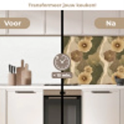 Abstract - Modern - Groen keuken achterwand 2 middel 871 -voor-na2_NL