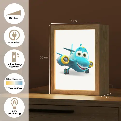 Vliegtuig - Blauw - Kinderen - Jongens Light Box met kabel klein -USP_NL