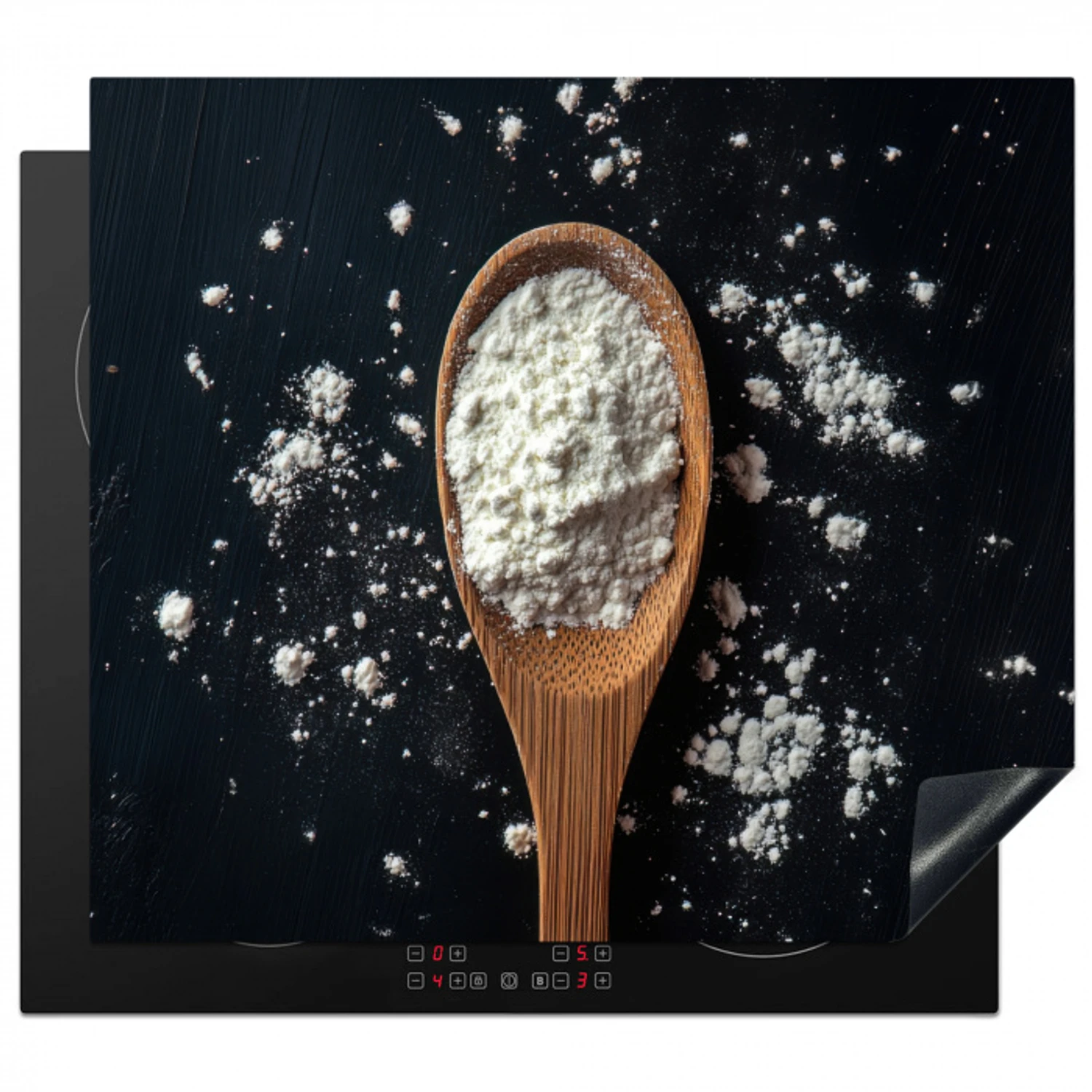 Meel - Hout - Lepel Inductie beschermer vinyl 3mm middel -3d