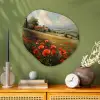 Klaprozen - Rood - Heuvels - Landschap Wandcirkel Organisch Plexiglas middel -sfeer2