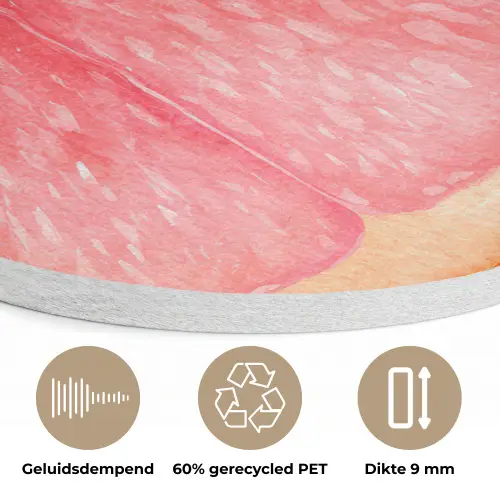 Grapefruit - Roze - Levendig Akoestische PET Vilt - Rond klein -closeup_NL