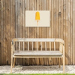 Oranje - Stokje - Waterijsje Tuinposter op houten frame 2 cm dik klein -sfeer4