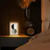 Cirkels - Strepen - Minimalistisch - Zwart Light Box met kabel (Tafellamp) klein -sfeer1