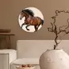 Paard - Galop - Energie Wandcirkel kunststof plaat 5mm dik klein -sfeer1