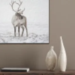 Rendier - Gewei - Sneeuw - Winter PET vilt klein -sfeer6_closeup