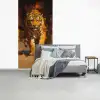 Tijger - Geschilderd - Oranje - Penseelstreken fotobehang vinyl groot -slaapkamer
