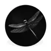 Libelle - Dieren - Zwart - Insect Wandcirkel aluminium klein -3d