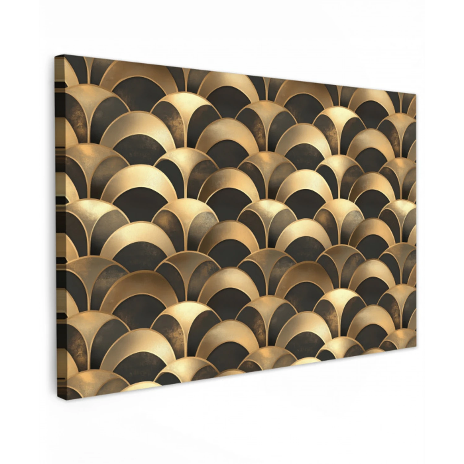 Schubben - Structuur - Goud canvas 2cm klein 34 -z3d