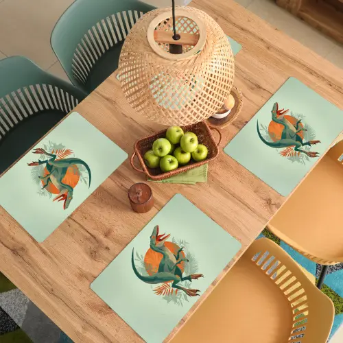 Dino - Bladeren - Grafisch - Groen Placemat vinyl groot -zzsfeer5_Kitchenyeah-website