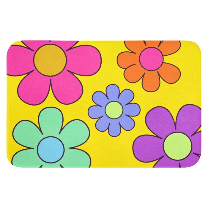 Bloemen - Illustratie - Kleurrijk WCmat klein -3d