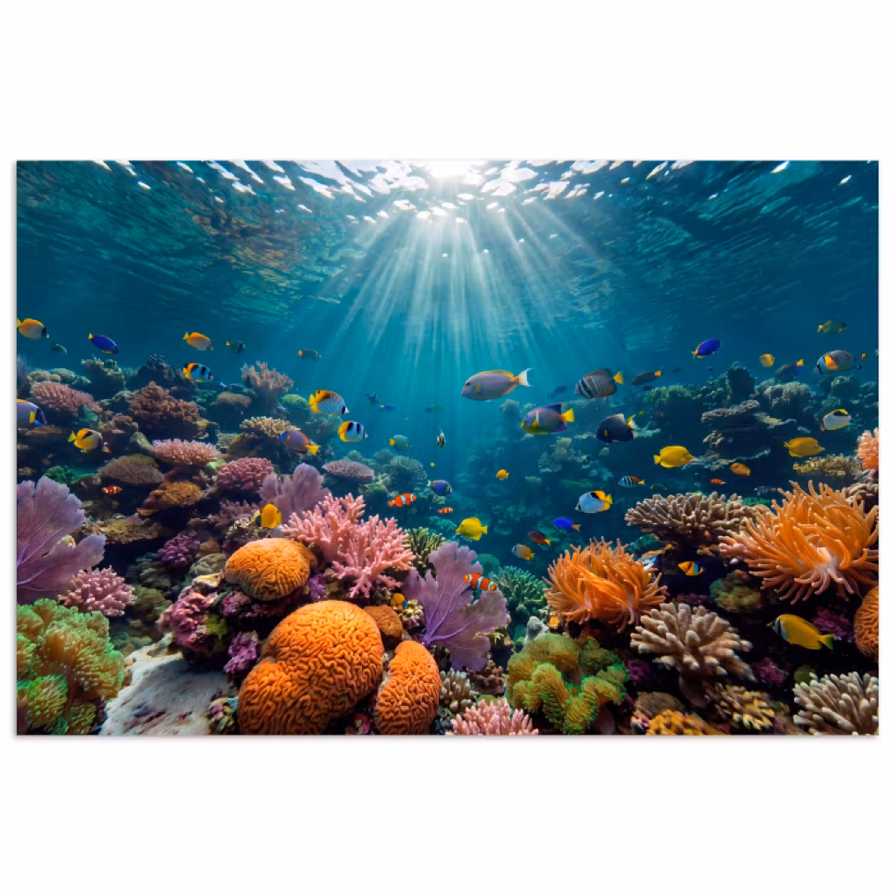 Vis - Koraal - Oceaan - Natuur - Kleurrijk poster papier klein -3d