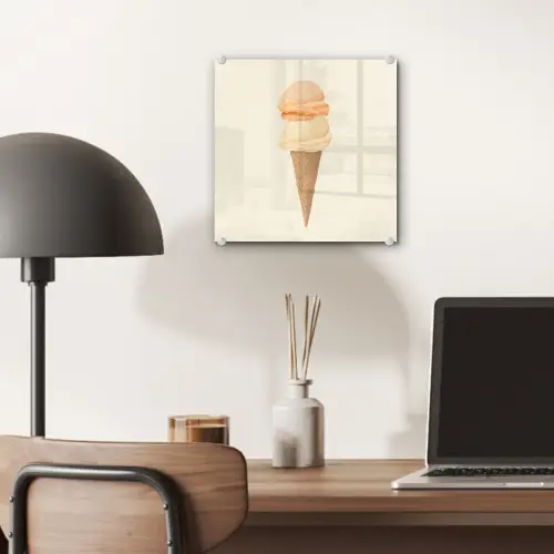 Minimalistisch - Schepijs - Hoorntje - Beige plexiglas 5mm klein -sfeer6