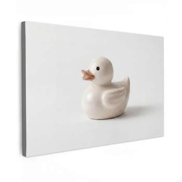 Badeend - Minimalistisch - Wit canvas 2cm klein -z3d