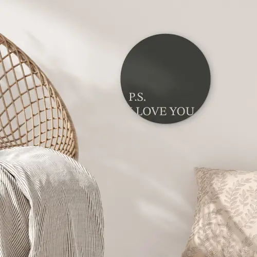 Zwart - Minimalistisch - Valentijn Akoestische PET Vilt - Rond klein -sfeer4