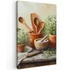 Potten - Kruiden - Hout Tuinposter op houten frame 2 cm dik klein -3d