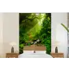 Jungle - Water - Bladeren - Zon - Natuur fotobehang vinyl groot -bed