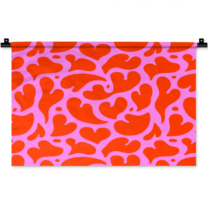 Valentijn - Harten - Roze - Rood Wandkleed katoen klein 269 -zz3d