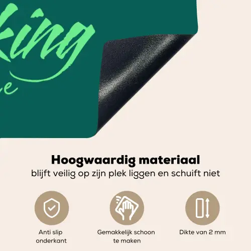 c'est la fucking vie - Groen - Handgeschreven Inductie beschemer met haakjes klein -ky-onderkant-nl