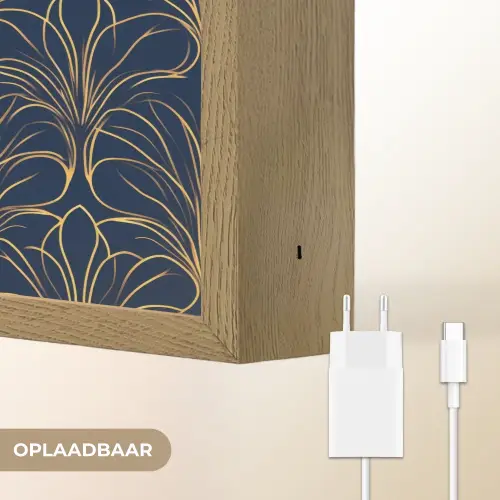 Deco - Waaier - Blauw Light Box met batterij (Wandlamp) middel 907 -USP_websiteoplaadbaarNL