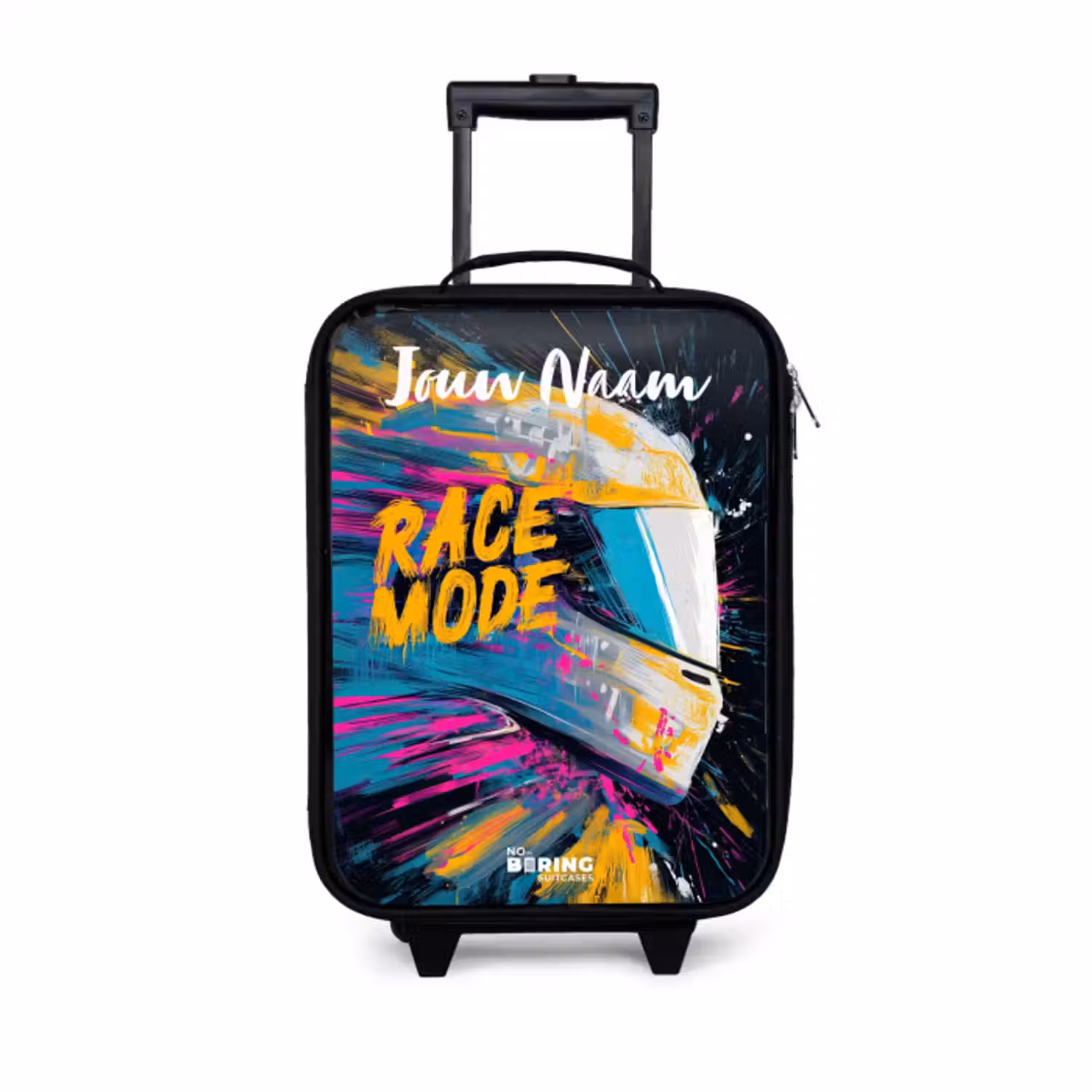 Kinderkoffer met naam - Racehelm - Abstract - Verf - Kleurrijk