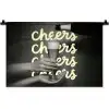 Cheers - Wijn - Zwart - Wit Wandkleed katoen klein -zz3d