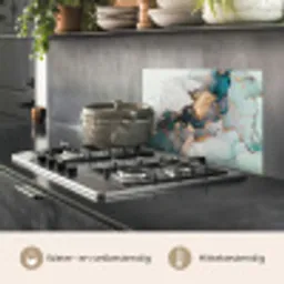 Marmer print - Goud - Blauw keuken achterwand spatscherm klein -usp_NL