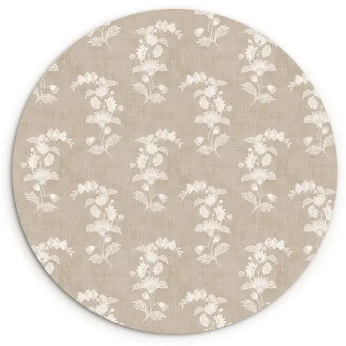Motief - Beige - Linnen Wandcirkel kunststof plaat 5mm dik klein 188 -3d