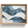 Lijnen - Golven - Abstract - Blauw Dienblad Rechthoek middel -z3d_shopping