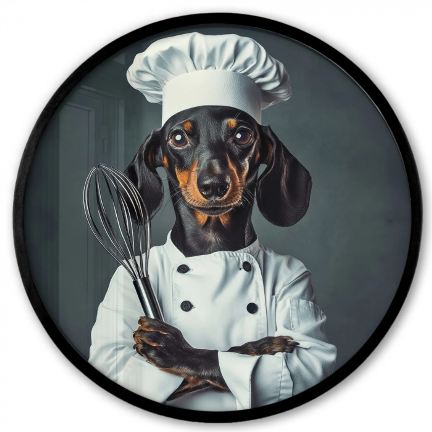 Hond - Garde - Kok Fotolijst rond zonder passe partout klein -3d