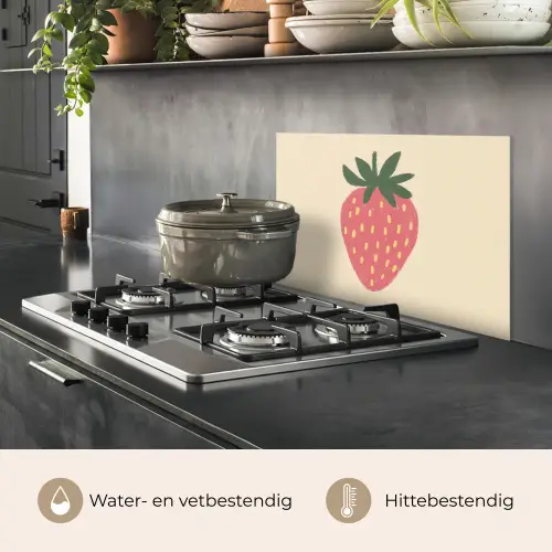 Aardbei - Minimalistisch - Rood - Fruit keuken achterwand spatscherm klein -usp_NL