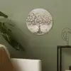 Boom - Beige - Goud - Verflook - Grijs Akoestische PET Vilt - Rond klein -sfeer2
