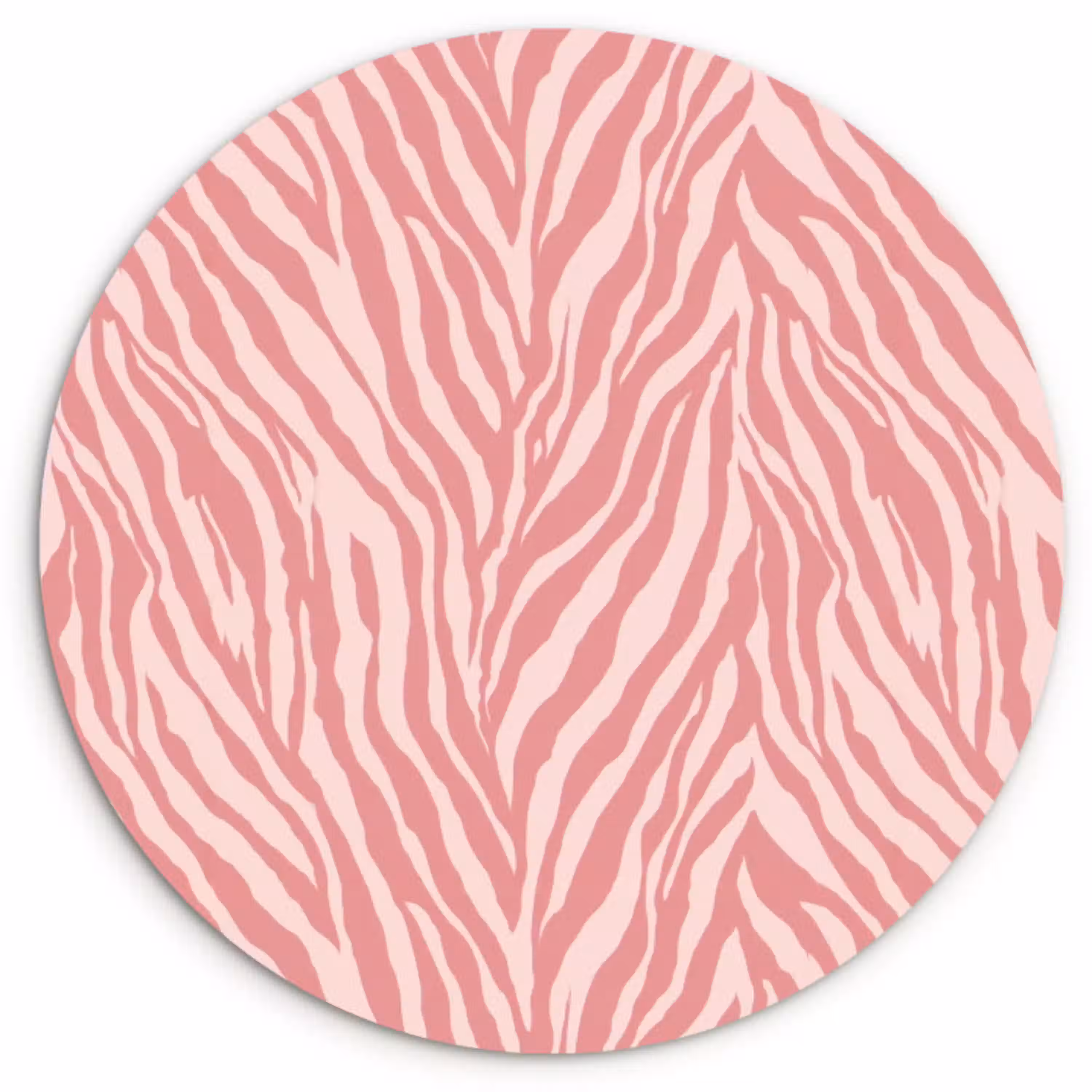 Zebra - Print - Roze Wandcirkel kunststof plaat 5mm dik klein 188 -3d
