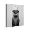 Otter - WC rol - Zwart - Wit aluminium wit klein -3d