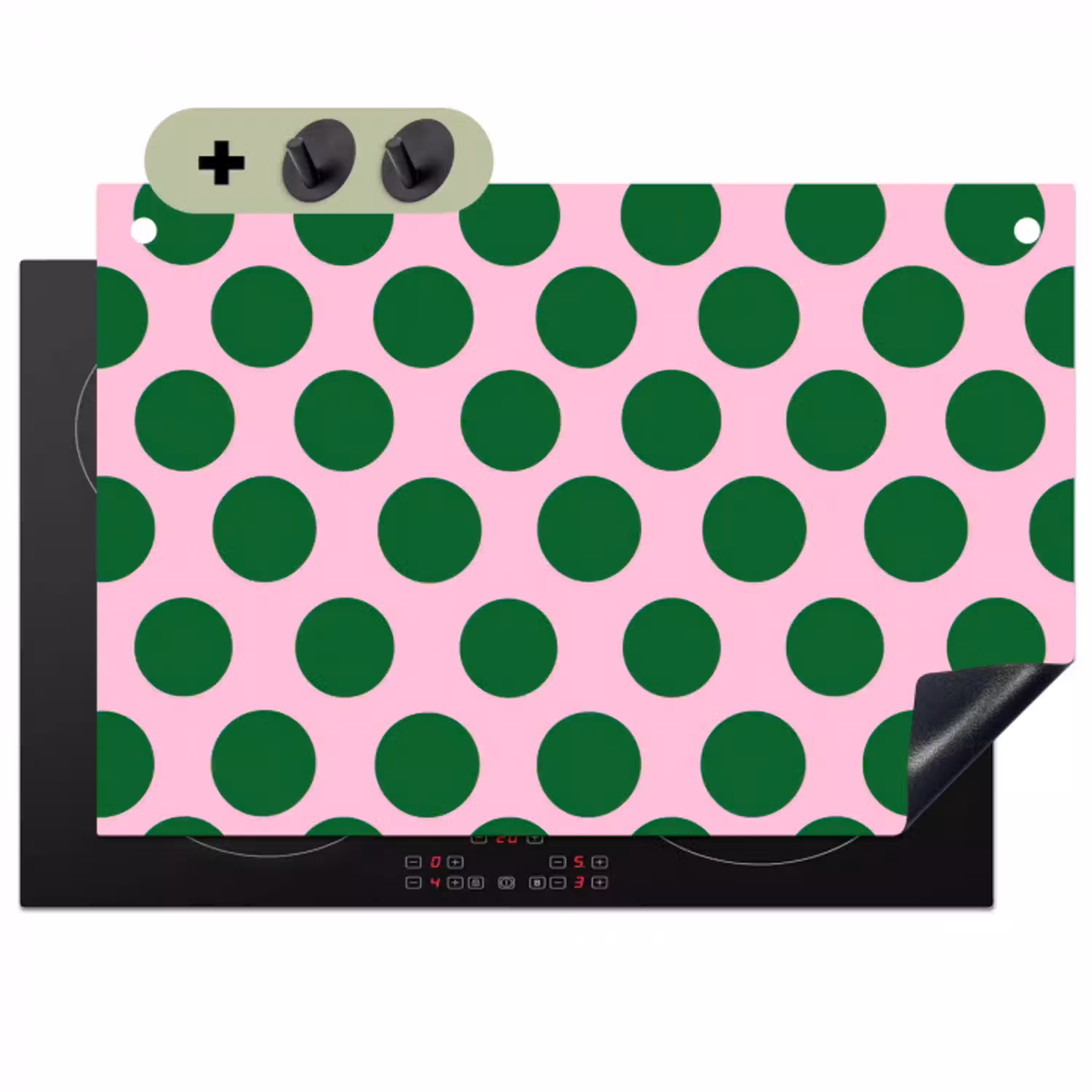 Polkadots - Patroon - Groen Inductie beschemer met haakjes klein 777 -3d