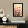 Vlinders - Oranje - Bloemen fotolijst zwart zonder passe partout klein -sfeer1