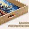 Zonsondergang Frankfurt - Stad - Skyline - Water Dienblad Rechthoek middel -USP_HandgreepNL