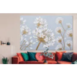 Illustratie - Bloemen - Blauw forex 5mm xxl -woonkamer