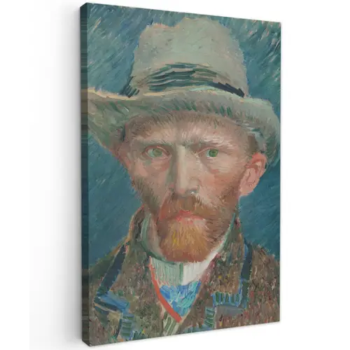 Zelfportret 1887 - Schilderij van Vincent van Gogh canvas 2cm klein -z3d