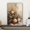 Kerst - Kerstballen - Beige - Goud canvas 2cm klein -sfeer6